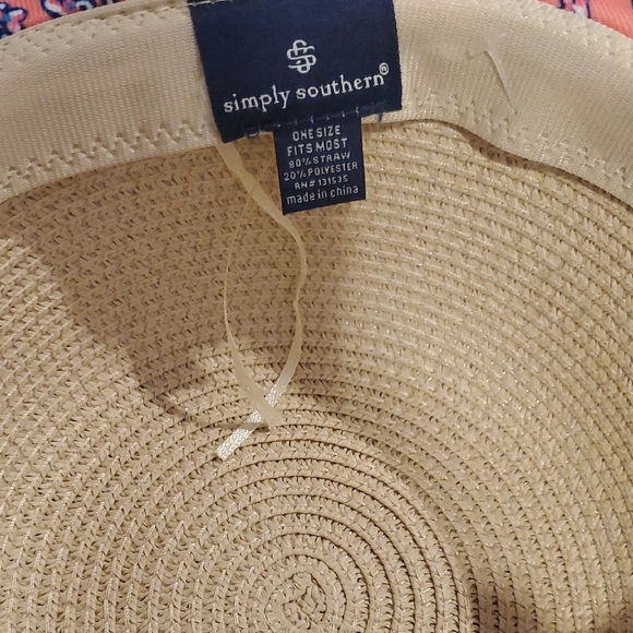 NWOT Simply Southern WKND Straw Hat with Colorful Trim - Picture 4 of 5